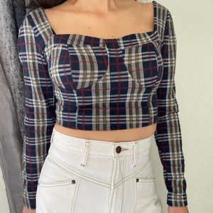 Free People Plaid Corset Top